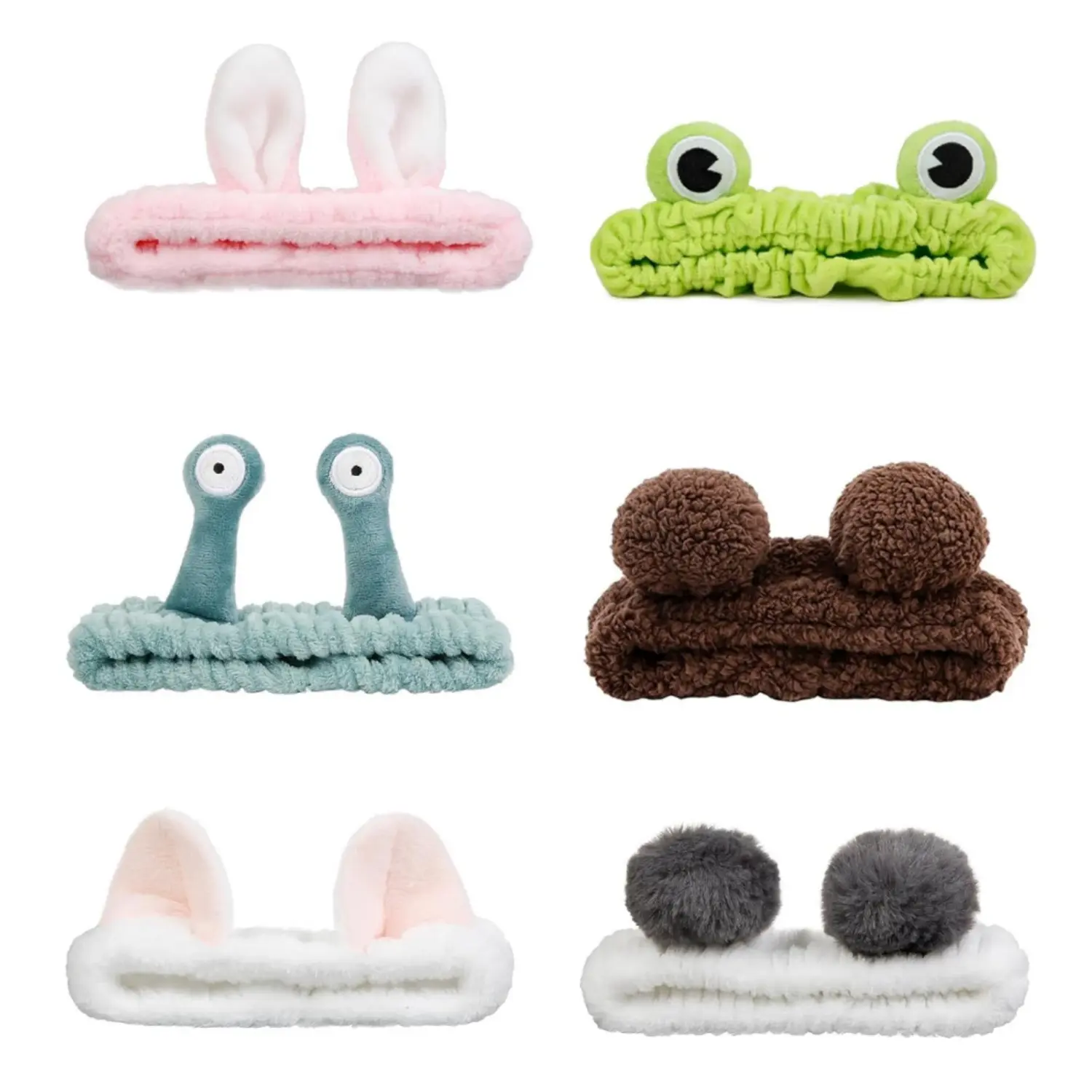 6Pcs Snail Head Bands, Headband for Washing Face, Spa Hair Bands Skincare Makeup Headbands Women Cartoon Cute Coral Fleece Elastic Headband Creative Hair Accessories for Women - Home Improvement.