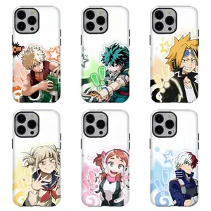 MHA Bakugo Deku Todoroki Phone Case Anime Fan Cover Compatible with iPhone 11-17 Pro Max/Plus and Samsung Galaxy S23-25