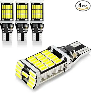 Pack-4 LED Reverse Lights, T15 4014 45SMD Chipsets Backup Reverse Light Bulbs, Canbus Error Free Brake Stop Cargo Backup Lights