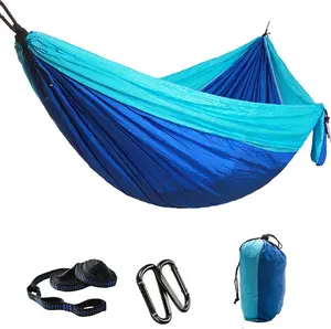 Camping Hammock - Super Lightweight Portable Parachute Nylon Design with 2 Tree Straps, Single/Double Size for Camping, Backpacking, Hammock for Outside