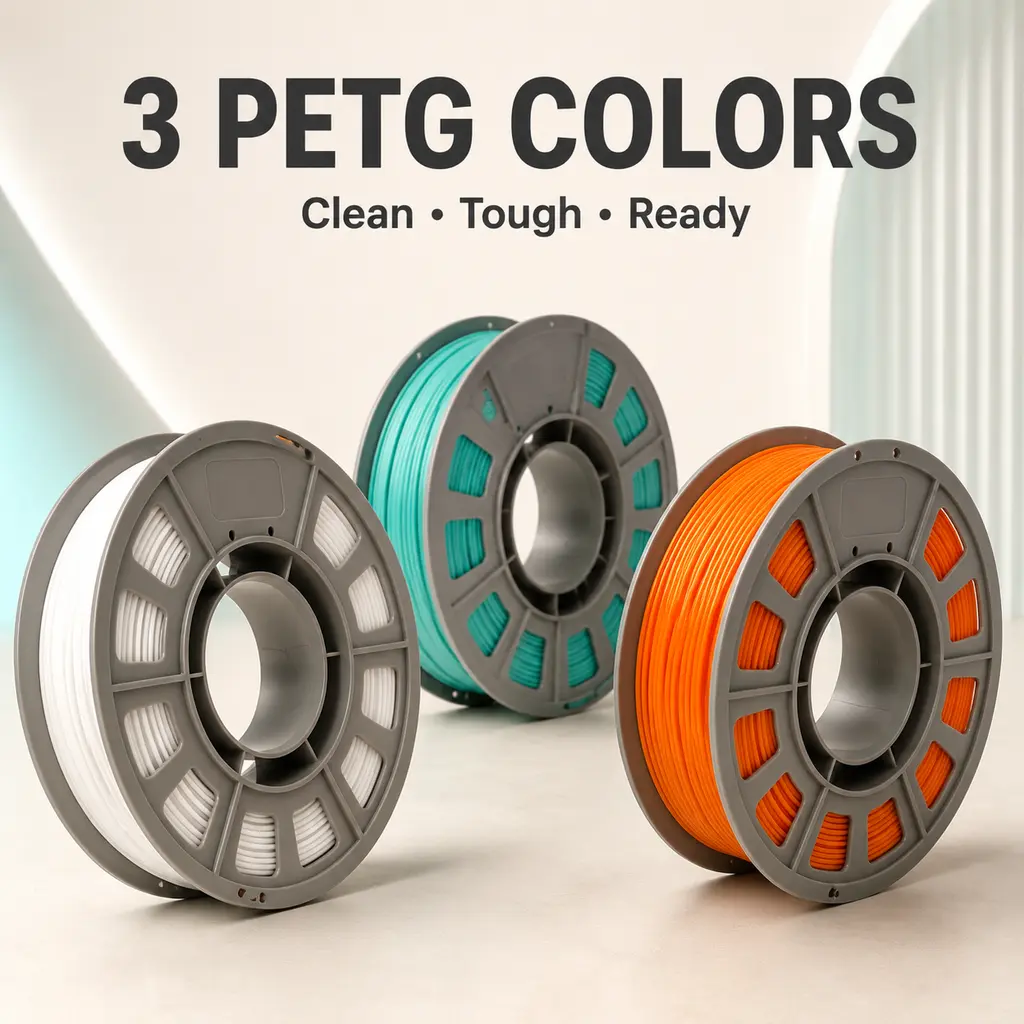 PETG 3D Printer Filament (300g per Spool, Slim Spool, 1.75mm) - High Strength, Low Oozing, Smooth Feeding 3D Printing Supplies for All Mainstream FDM 1.75mm Devices