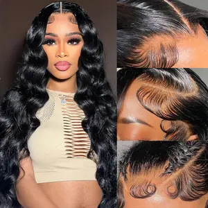 13x6 Lace Front Wigs Human Hair Pre Plucked 180 Density HD Body Wave Lace Front Wigs Human Hair 12A Frontal Wigs Human Hair wigs for Women Glueless Wigs Human Hair Pre Plucked Black wig