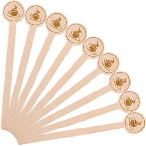 100 count Coffee Stirrers, 5.9 Inch Coffee Stir Sticks with Round Ends, Cafe Grade  Wooden Stir Sticks, Wooden Beverage Mixer for  Milk