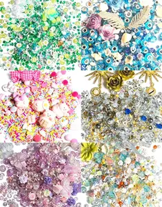 All Colors Aurora Mixed Resin Charms Bulk For DIY Craft, Cream Glue, Scrapbook & Jewelry Decoration
