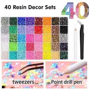 2Pack(or 1Pack) 32000Pcs Resin Jelly Rhinestones Multicolor 3mm Flatback Gems for Art Bedazzler Kit with 3Pcs 10ml Adhesive Tool Jewelry Adhesive Tool for Nail Art Crafting Book Makeup DIY