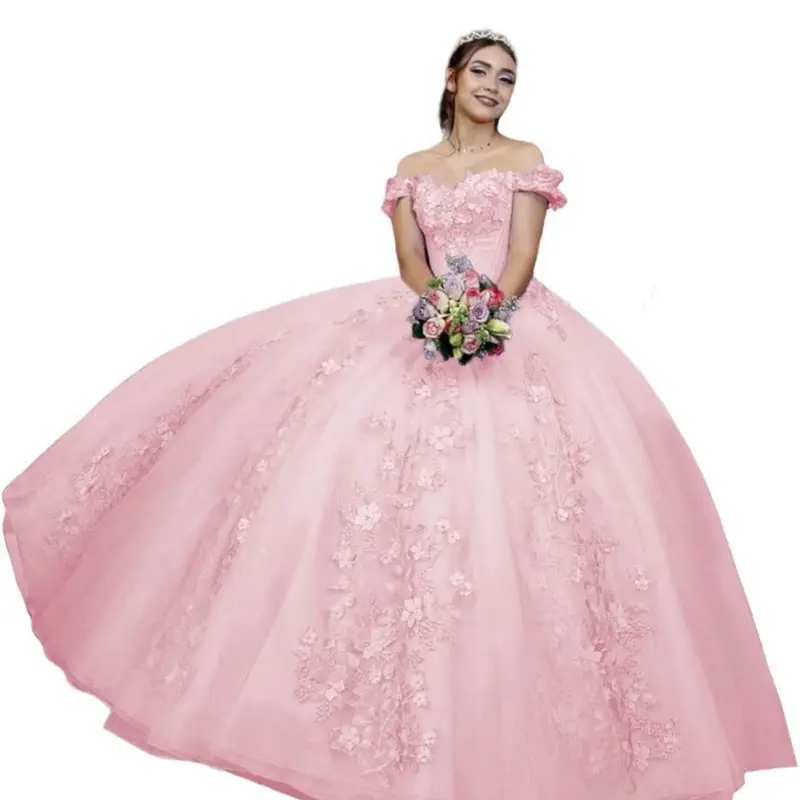 Women's Quinceañera Dress, Blush Pink, Casual Women's Clothes for Special Occasions