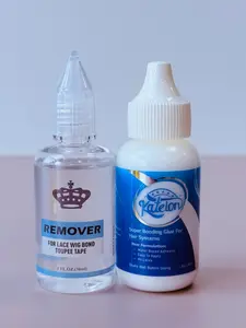Professional Wig Glue & Remover Set, Waterproof Easy Stick, Gentle Removal No Damage, Suitable for Lace Wigs, Men's Hair Blocks
