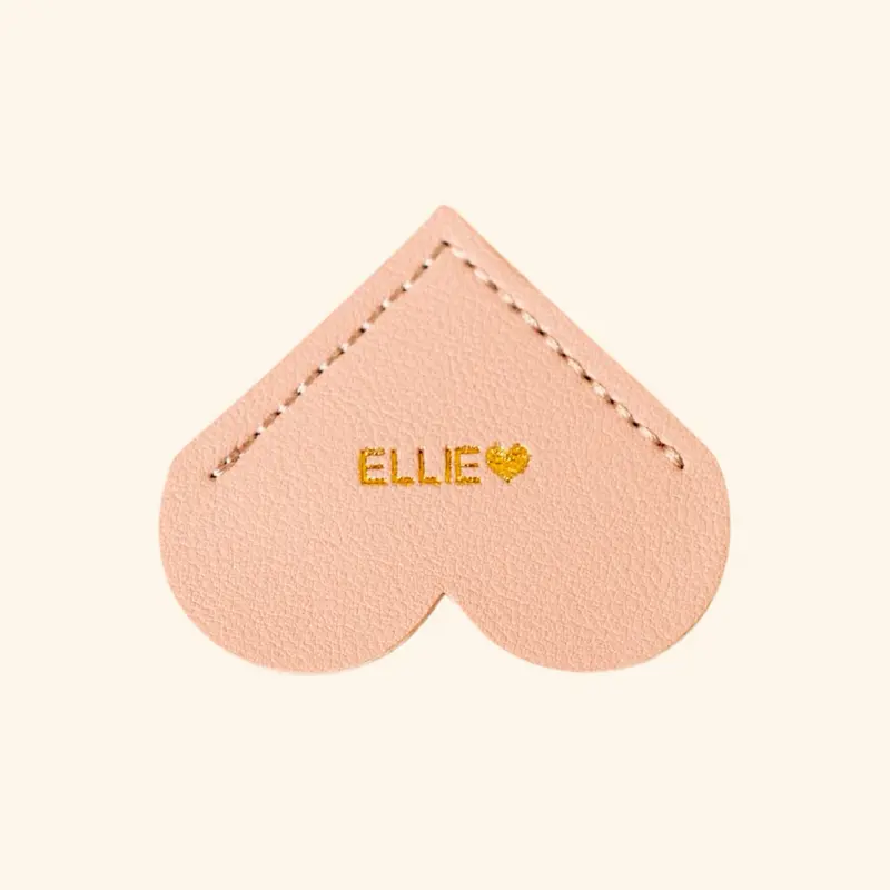 Personalized Monogrammed Faux Leather Bookmark Heart Shape