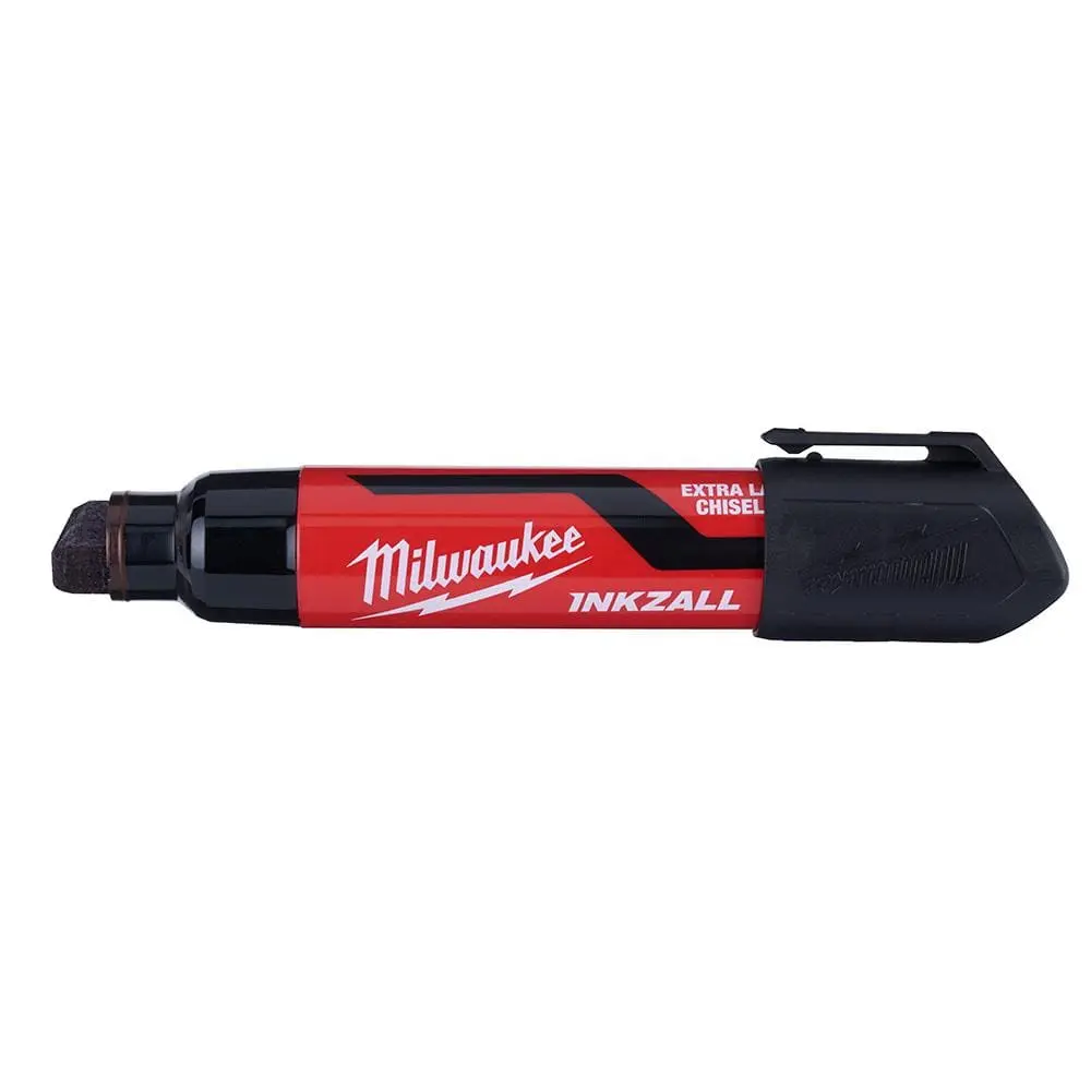 Black Extra Large Chisel Tip Jobsite Permanent Marker ( 2 pack )