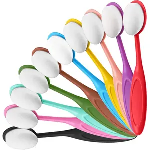 10 PCS Colored Ink Blending Brushes for Card Making, Colored Ink Blending Brushes Craft Inks Brush Set Inks Blendings Tools with Color Coded Handle for Stamping Stencil Drawing
