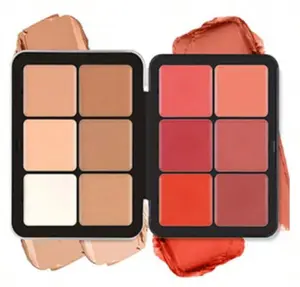 12 Colours Concealer and Blush Palette, 2 in 1 Matte Cream Blush Concealer Palette,durable, Viscous, Natural Looking, Blendable, Matte Finish Concealer Face Makeup Palette Beautycosmetics Contour