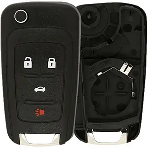 Remote Flip Key Shell Case Compatible with Chevrolet 2010–2017, 4 Button