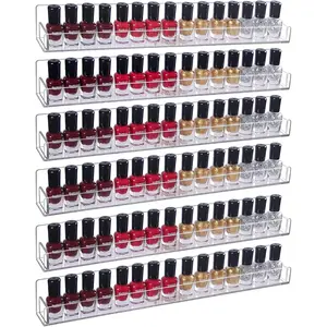 6 count/Set   Polish Rack Wall Mounted,Lipstick Essential Oil Bottle Holder Organizer,  Display Stand Shelf for Storage