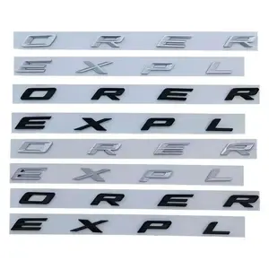 3D ABS Chrome Black Explorer Logo Car Front Hood Emblem Bonnet Letters Badge Sticker For Explorer