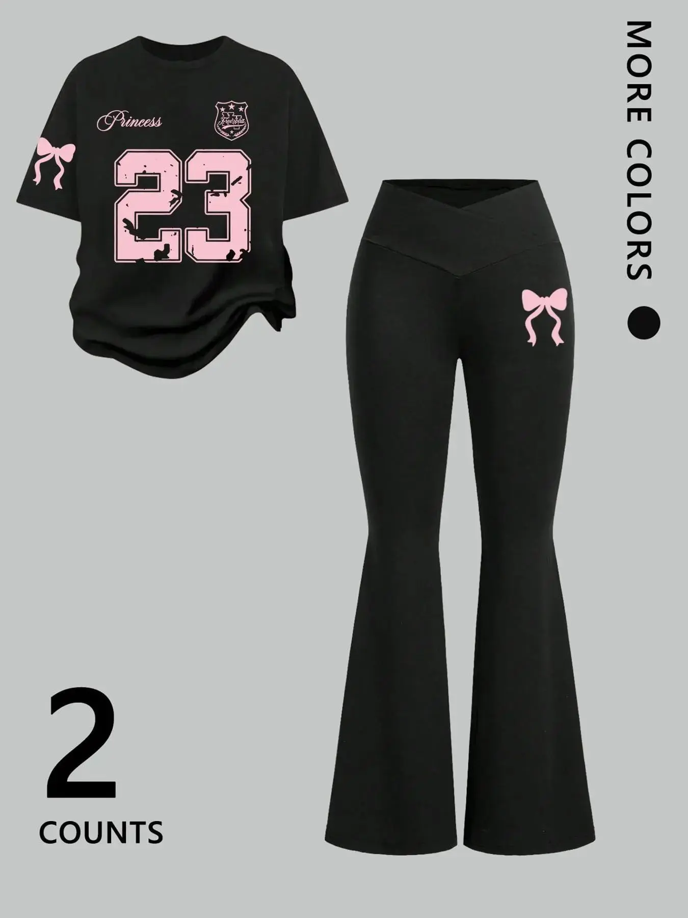 Women's Two-Piece Casual Short Sleeve Print T-Shirt & Long Pants Set, Casual Style Set, Fashion Summer, Comfortable, Breathable and Versatile, Daily Wear, Outfit, Womenswear