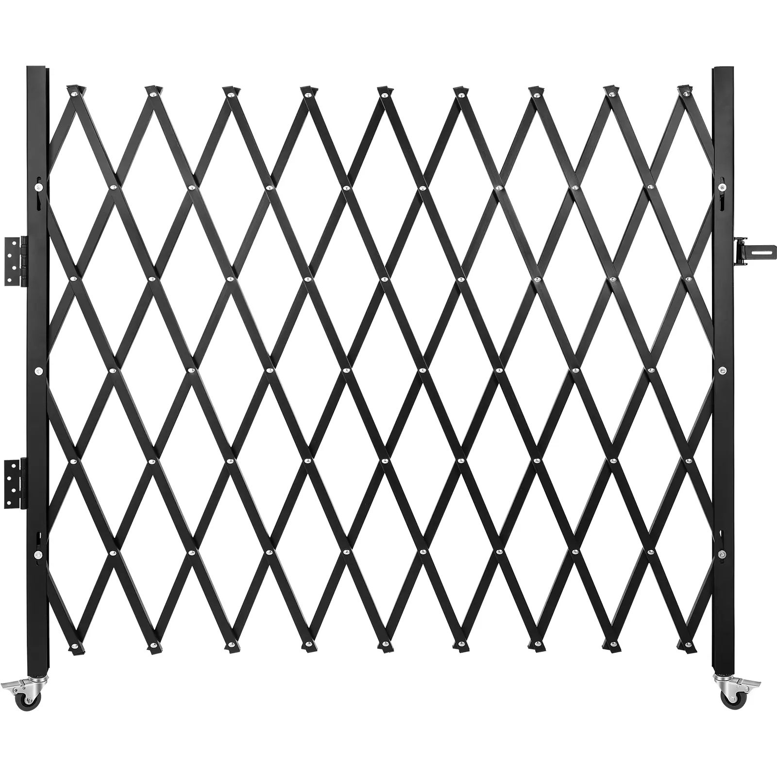 【Summerfinds】VEVOR Single Folding Security Gate 7\' H x 6-1/2\' W Folding Door GateSteel Accordion Security GateFlexible Expanding Security Gate360° Rolling Barricade GateScissor Gate/Door with Padlock