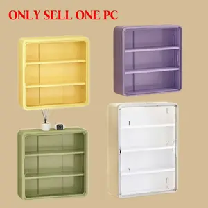 Large Wall-Mounted Display Rack, 4-Layer Acrylic Storage Box, Display Container, Space-Saving Doll Shelf, Transparent Compartments, Ideal for Holidays