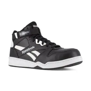 Reebok Men's High Top Work Sneaker Composite Toe Rb4194 In Black And White Closed Boy