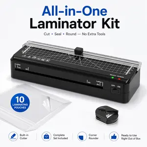 4-IN-1 Portable A4 Laminator with 60s Warm-Up Precision Cutting & No Wrinkles Technology for Photos Docs Cards Compact Size Versatile Input Efficient Laminating Ideal for Home Office School