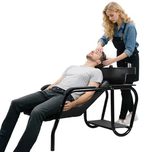 Explorinox Ergonomic Shampoo Bowl Set with Chair for Barbershop Hair Washing Station Barber Chair Shampoo Bowl Sink for Beauty SPA