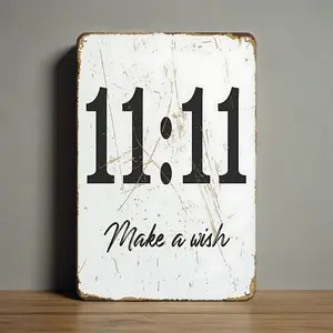 11:11 Make A Wish Metal Sign, Vintage Wall Art Poster Hanging Plaque Gift, Wall Decor for Home Bedroom Dining Room, Home Decor, Home Decor Products, Home Office Decor, Living Room Decor, Indoor Home Decoration, Novelty Decor