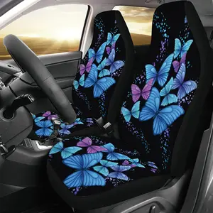 Blue Butterfly Pattern Car Seat Covers Set, Universal Fit for Men & Women, Protects Front Seats in Cars, Suvs, Sedans, Trucks