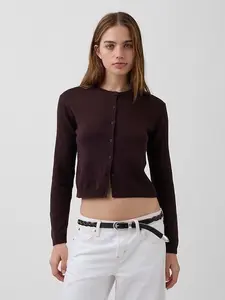 Gap 100% Cotton Relaxed Crop Women's Cardigan Sweater