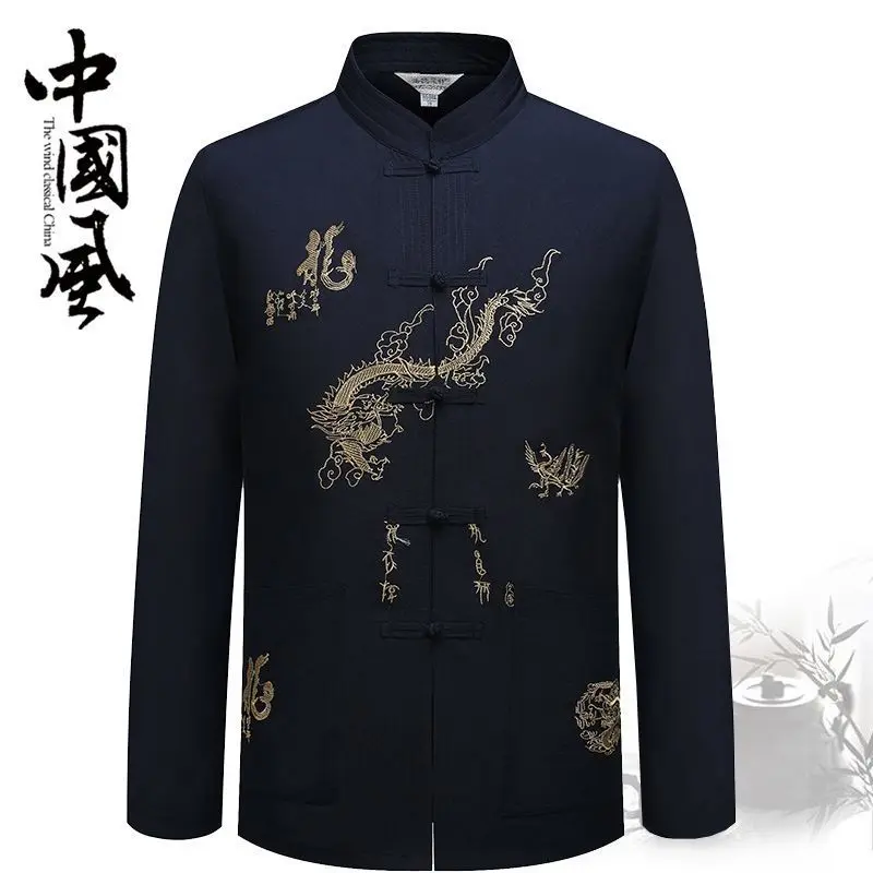 Dalong long sleeved shirt in navy blue