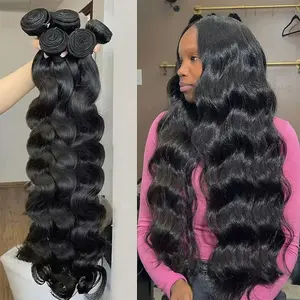 Rovess 12A Raw Brazilian Human Hair Bundles Body Wave | Natural Black (1B) Unprocessed Hair Weave Extensions for Sew-in (Up to 30")