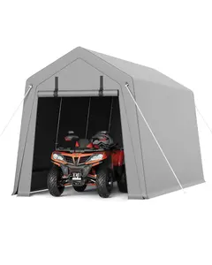 Carport Portable Garage, Storage Sheds, Heavy Duty Shed with Rolled up Zipper Door, Waterproof, Storage Tent for Motorcycle, Bike, Firewood, Garden Tools
