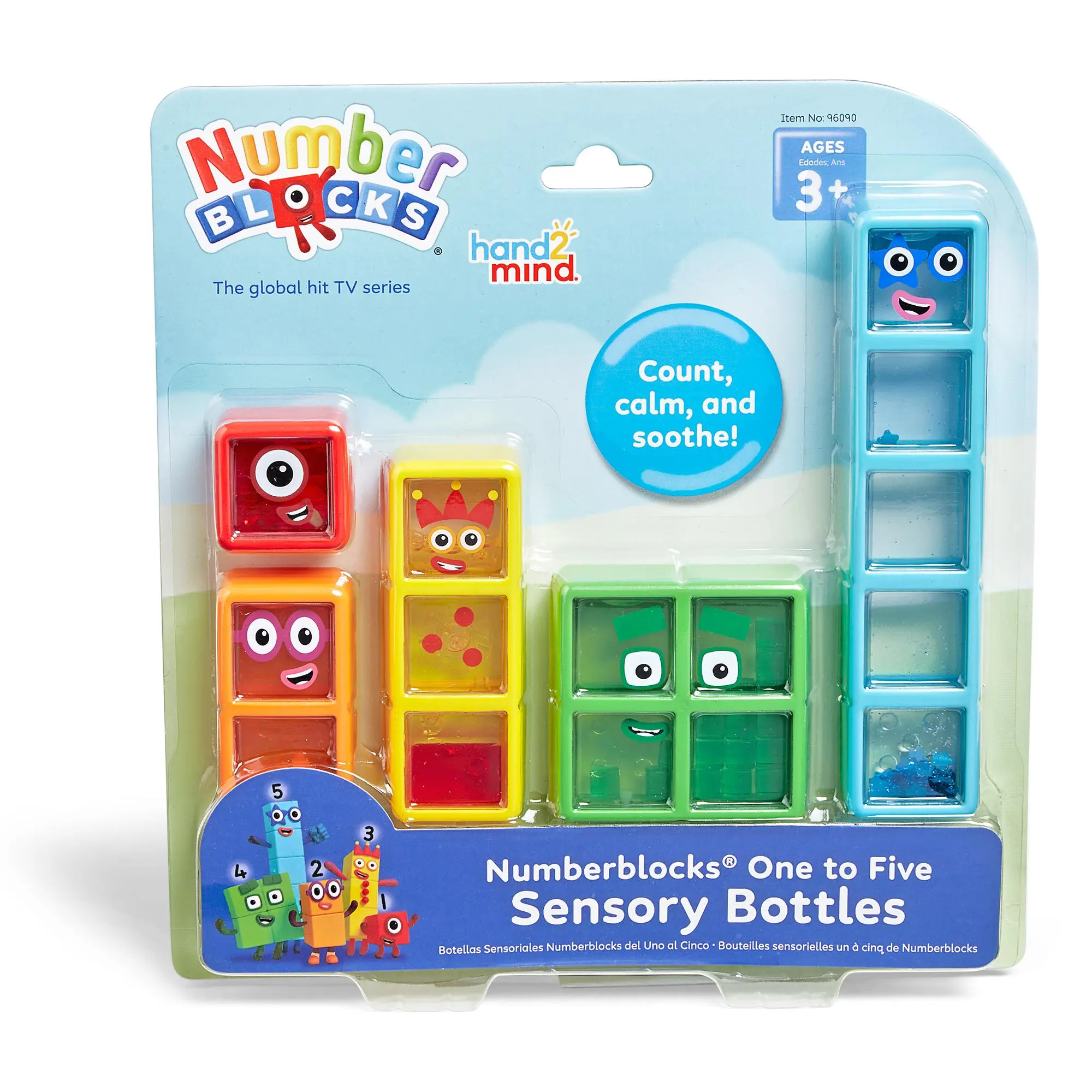 Hand2Mind Numberblocks One to Five Sensory Bottles – Toddler Counting Toys, Calming Sensory Toys, Calm Down Corner Supplies, Social Emotional Learning Toy, Gift for Kids