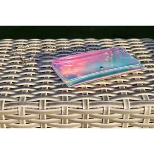 Over the Rainbow Holographic Transparent Crossbody Bag with RainbowGold Hardware & Adjustable Chain Strap 22x17x7 cm