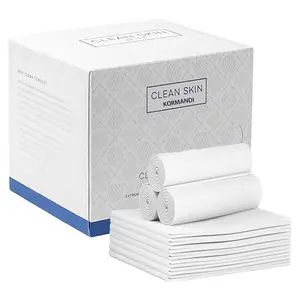 Sensitive Skin Biodegradable Face Towels, Disposable No-Fluff Makeup Remover Wipes, Large Size 10x12 Inches, 50 Count Pack, Biodegradable Cleansing Wipes