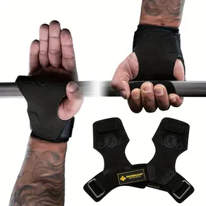 Manueklear Gym Straps Weight Lifting, Double Leather Lifting Straps for Men, Deadlift with Cushion Wrist Loop, Gym Lifting Wrist Wraps, Adjustable Band
