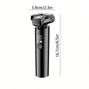 Three-Blade Double Ring Floating Blade Net, Stainless Steel Blade, Rechargeable Battery, Handheld Design, Easy to Carry Electric Shaver, Father'S, Men'S Gift.