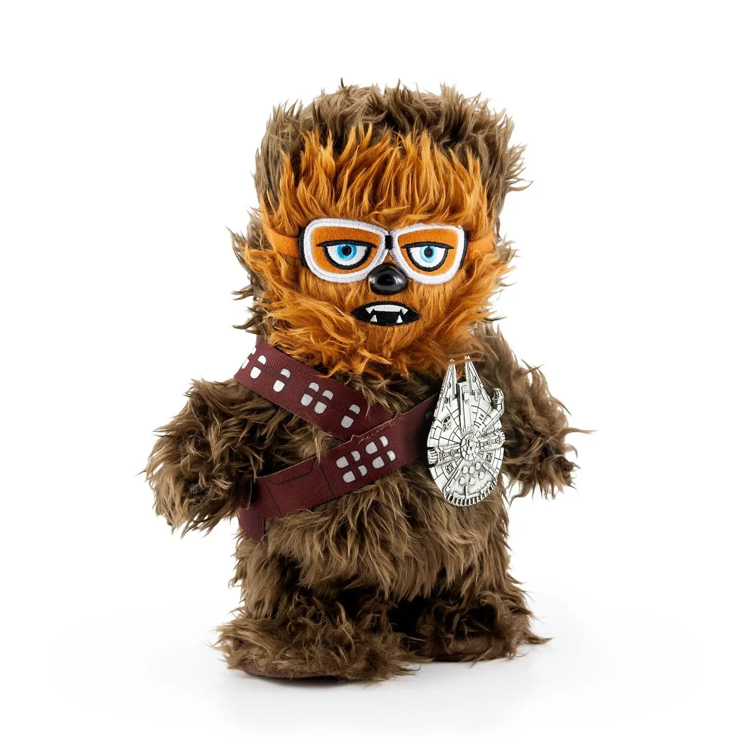 Star Wars Chewbacca Interactive Walk N' Roar Anthropomorphic Animal Character Stuffed Toy - 12-in Plush, Moves, Makes Noise, Includes Millennium Falcon Pin, Pretend Play Boxed Collectible Toy