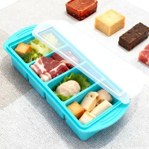 1 cup Silicone Freezer Trays with Lids, Soup Freezer Container molds, Easily prepare portioned meals, Great for storing soups, leftovers, sauces and other dishes, Oven & Dishwasher -Safe