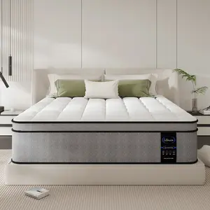 LETMOON 12/14 inch Twin XL/Queen/California King size Medium Firm Hybrid Mattress in a Box,Memory Foam with Knit Cover, Pocket Coils, Free Multi-Level Springs,Medium-Firm CertiPUR Foam, Strong Edge Support, Pressure & Bed Sore Relief