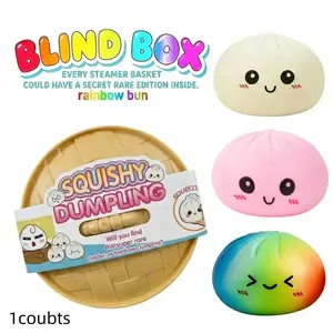 Big Dumpling Squishy, Kawaii Squishies - Stress Relief Toy 1 piece, Blind Box, Mysecret Bun Fidget Toy, Soft TPR Material, Unboxing Surprise, Random Style per Pack, Valentine's Day and Easter gifts, suitable for children to exchange gifts
