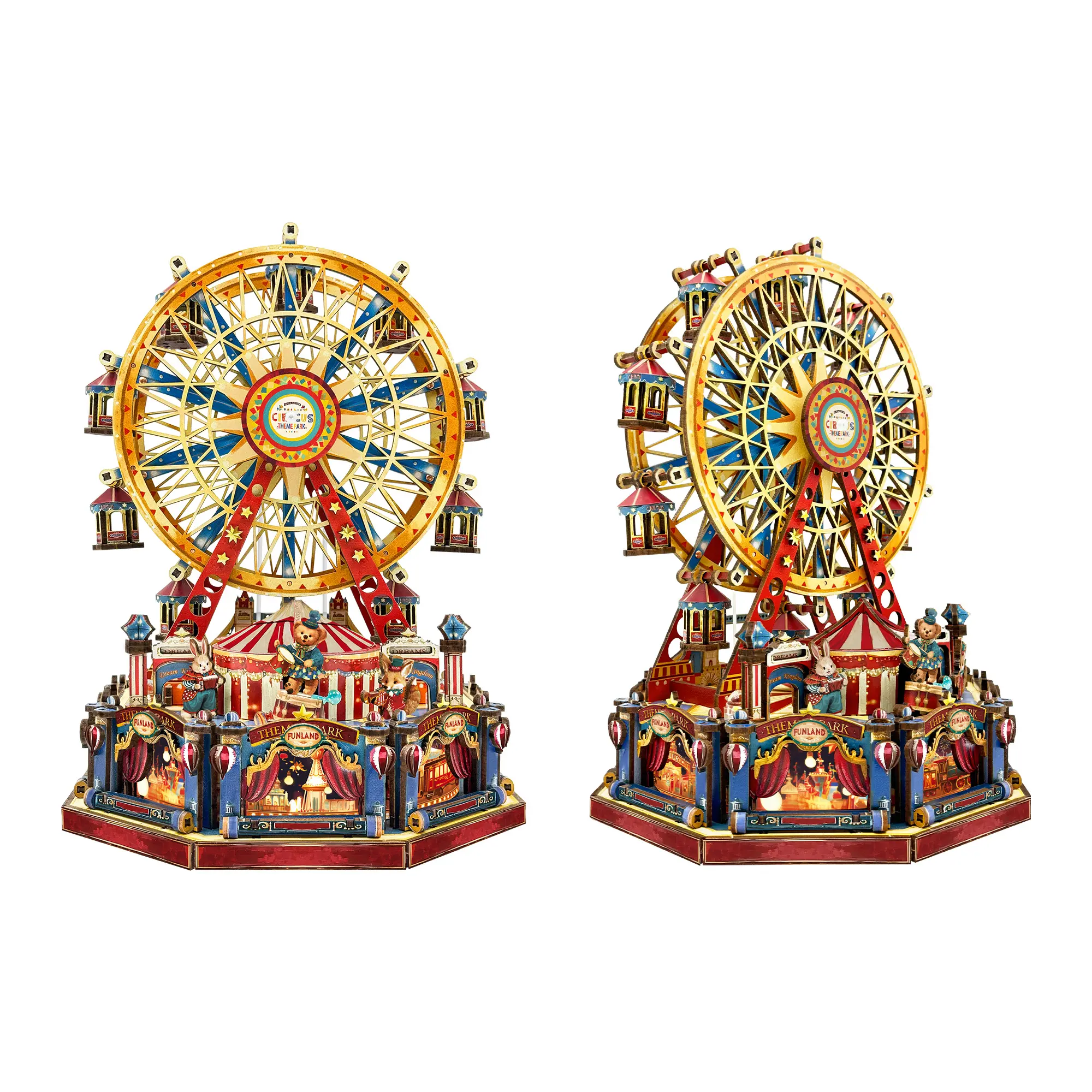 Century Ferris Wheel Desktop Decoration Model, Creative Desktop Ornament, Handmade 3D Wooden Toy House, Decorative Sculptures, Desktop Statue, Decorative Piece, Perfect Gift for Birthday, Christmas, Home Decor Sculptures