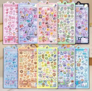 Kawaii Stickers Selectable 3D Puffy Carton Animal Sticker Random Design Cute 3D Sticker Room Decor DIY Decorative Decal for Phone Case Water Cup Supplies Shockproof Casing Protector