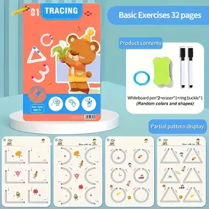 Reusable Magic Practice Book Set for Kids, Numerical & Alphabet Writing, Pen Control & Drawing Skills Development, Educational Workbook