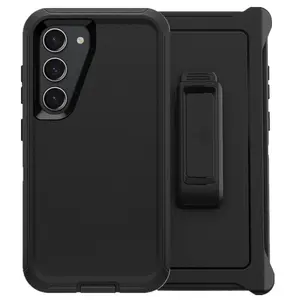 Rugged Defender Case ( For Samsung Galaxy S24FE ) Shockproof Heavyduty Protection Cover With Belt Clip Phonecase Protective Casing Cover Protector