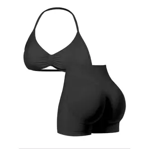 2026 New Women's Sporty Yoga Set, High-Waist Tight-Fitting Shorts and Tank Top, Summer Fitness for Running and Gym, High Waisted Yoga