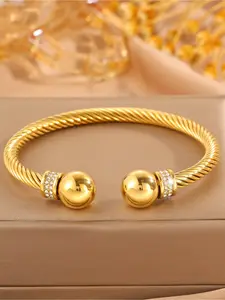 1 classic retro steel wire inlaid diamond open ball bracelet, stainless steel Cuban Link Bracelet, fashionable bracelet, suitable for daily occasions, friendship commemoration, birthday gift