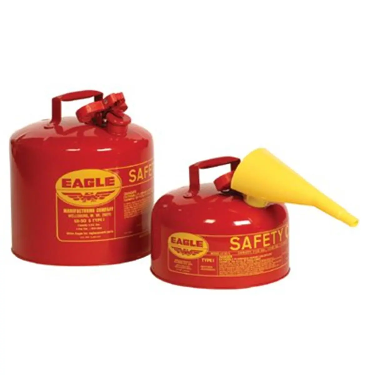 Eagle Mfg 258-UI-20-FS 2Gal Type 1 Eco-Friendly Safety Can - Plastic Airtight Lid Leak Proof Container, Refillable Plastic Canister Jar with F-15 Feature, 5 psi Internal Pressure Home Organizer (2-Piece Set), Leak Proof Containers, Refillable Canister