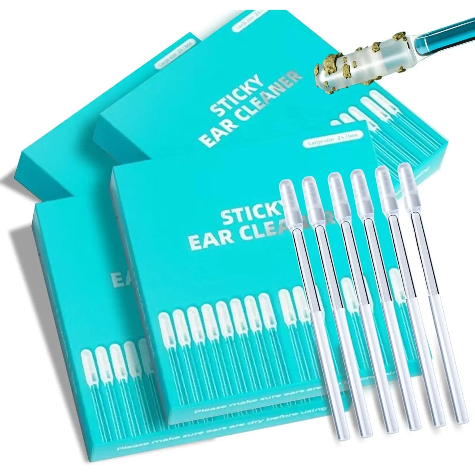 Earwax Removal Tool Set, 2 Boxes 48- Piece Ear Cleaning Tools, Reusable Ear Sticks, Suitable for Children and Adults Ear Wax Cleaner