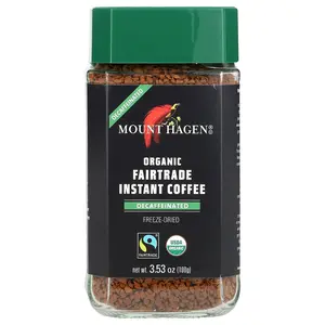 Mount Hagen Organic Fairtrade Instant Coffee, Decaffeinated, 3.53 oz (100 g)