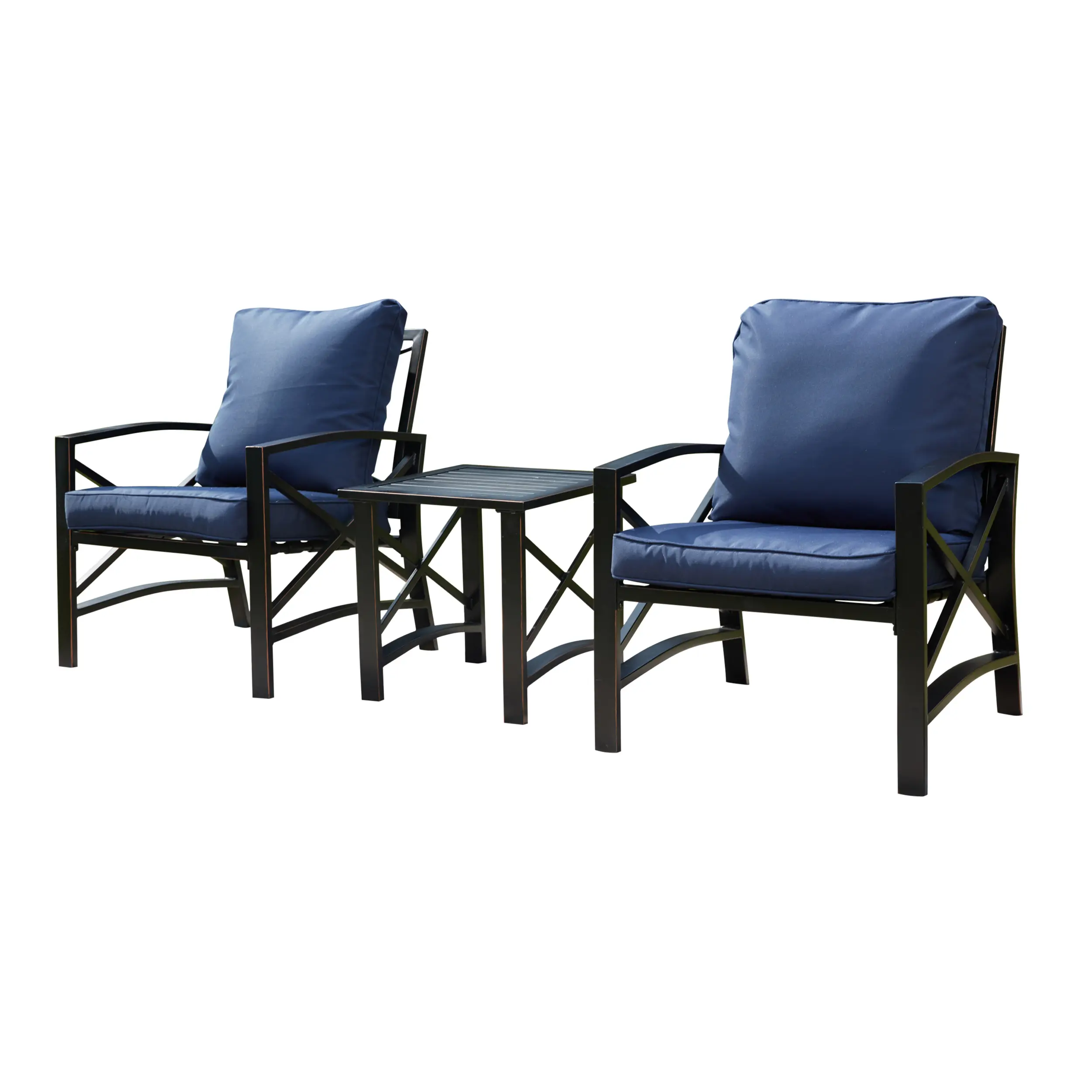 Top Space Outdoor Conversation Sets Patio Furniture Set Metal Modern Bistro Set with Coffee Table for Porch, Garden, Balcony or Indoor