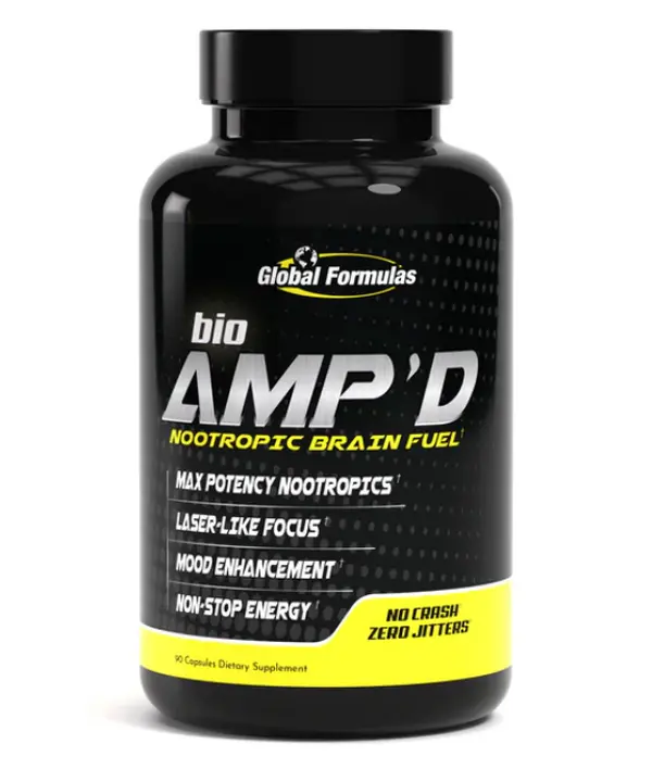 Global Formulas bioAMP'D Focus and Energy Capsules | 400mg Caffeine Infinergy Mucuna Pruriens and NALT | Clean Energy Focus and Cognitive Performance Support | Available at Prime Sports Nutrition